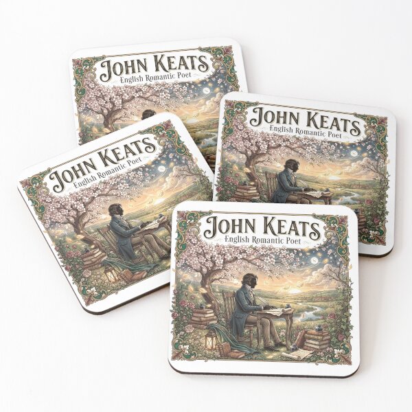 Item preview, John Keats Vintage Floral Literary Art | English Romantic Poet designed and sold by Mathias Yakubu Design.