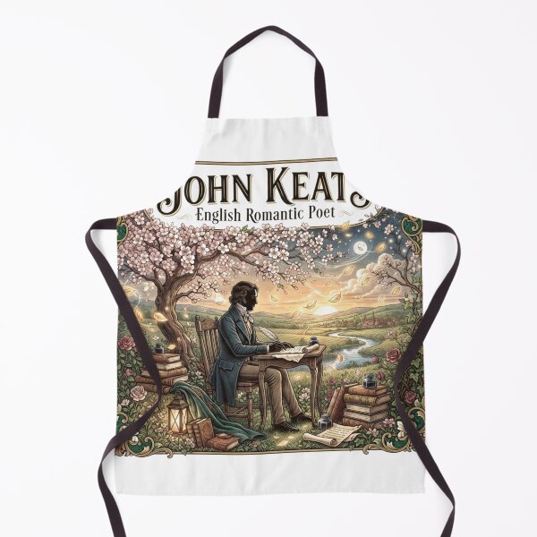 Item preview, John Keats Vintage Floral Literary Art | English Romantic Poet designed and sold by Mathias Yakubu Design.