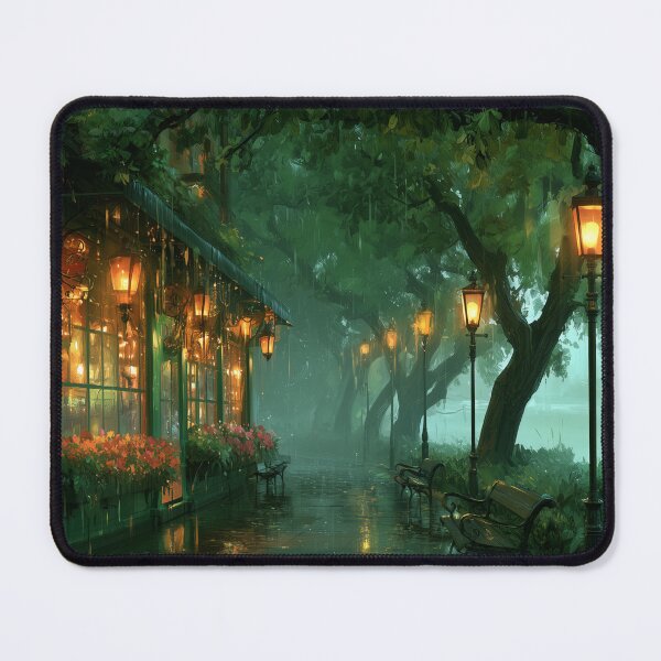 Item preview, Rainy Garden Cafe Cozy Botanical Scene designed and sold by Rtymer.