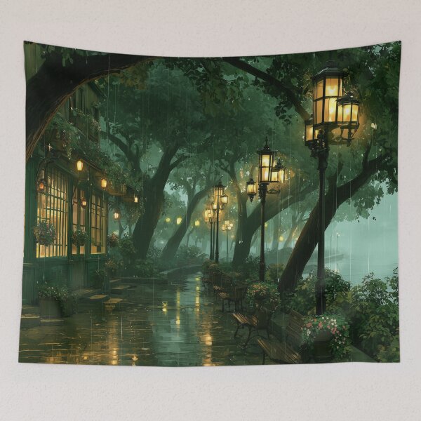 Item preview, Rainy Garden Cafe Cozy Botanical Scene designed and sold by Rtymer.