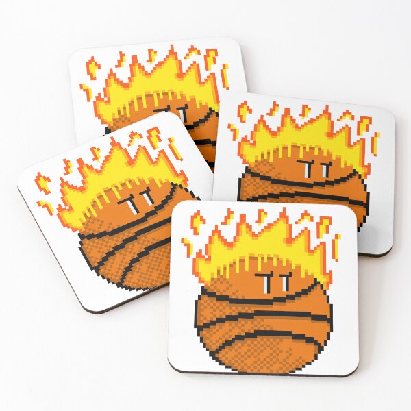 Item preview, Flaming Basketball Retro Pixel Art Arcade Sports designed and sold by RetroRlx.