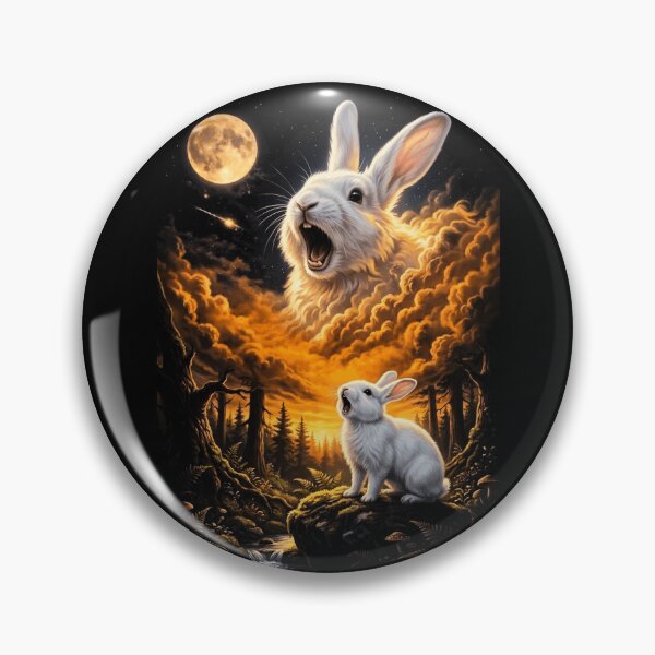 Item preview, Mystic Rabbit Howling At Moon Forest Art designed and sold by d247.