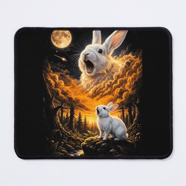 Item preview, Mystic Rabbit Howling At Moon Forest Art designed and sold by d247.