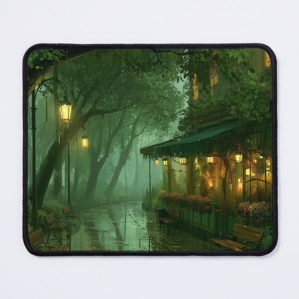 Item preview, Rainy Garden Cafe Cozy Botanical Scene designed and sold by Rtymer.
