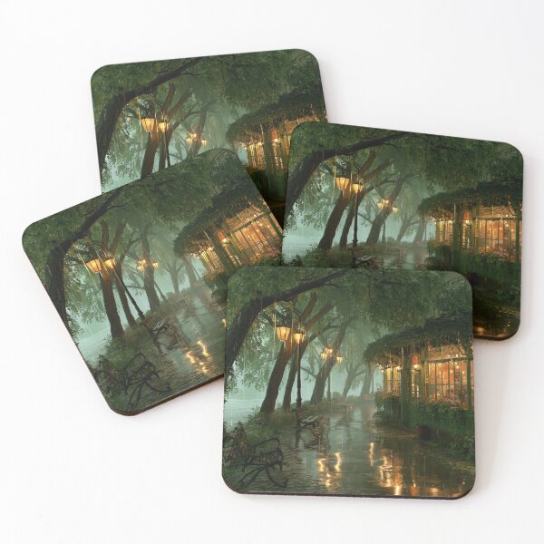 Item preview, Rainy Garden Cafe Cozy Botanical Scene designed and sold by Rtymer.