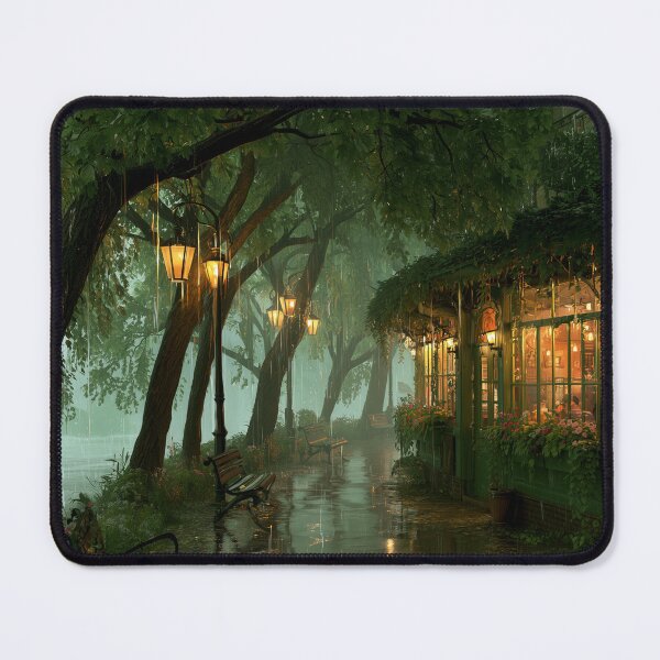 Item preview, Rainy Garden Cafe Cozy Botanical Scene designed and sold by Rtymer.