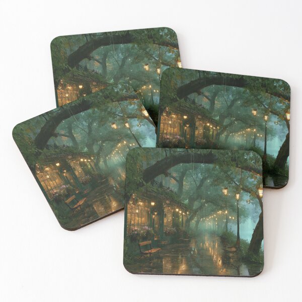 Item preview, Rainy Garden Cafe Cozy Botanical Scene designed and sold by Rtymer.