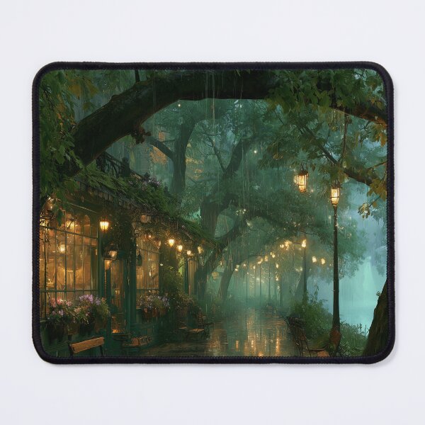 Item preview, Rainy Garden Cafe Cozy Botanical Scene designed and sold by Rtymer.