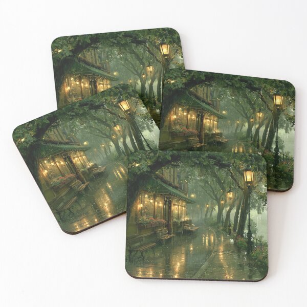 Item preview, Rainy Garden Cafe Cozy Botanical Scene designed and sold by Rtymer.