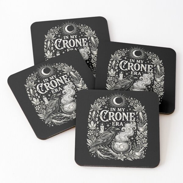 Item preview, In My Crone Era – Gothic Witch Raven Cauldron Spooky Feminine Design  designed and sold by Rahamkshop.