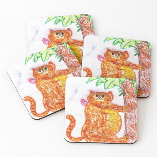 Item preview, Cute Ginger Cat Climbing a Palm Tree designed and sold by MagicYana.