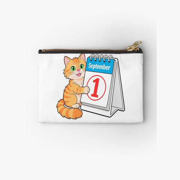 Item preview, Cute Ginger Cat with September 1 Calendar – Back to School designed and sold by OksArtStudio.