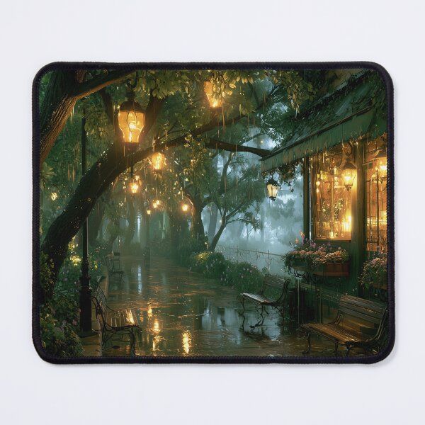 Item preview, Rainy Garden Cafe Cozy Botanical Scene designed and sold by Rtymer.