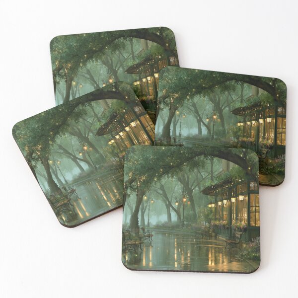 Item preview, Rainy Garden Cafe Cozy Botanical Scene designed and sold by Rtymer.