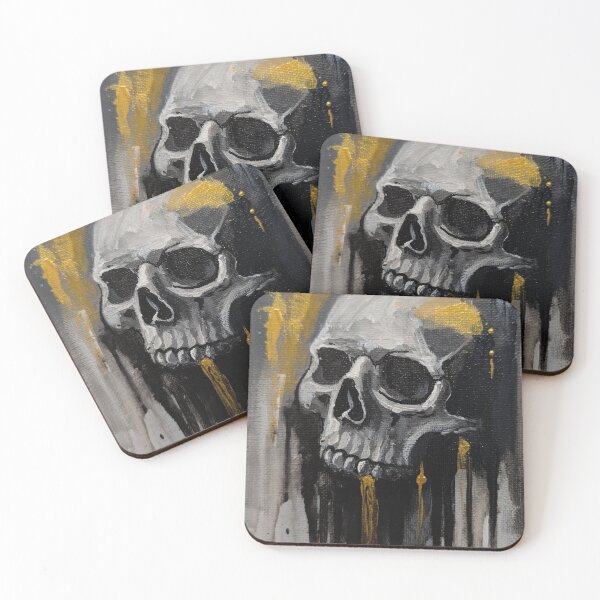 Item preview, black and gold skull painting designed and sold by Doug Paints.