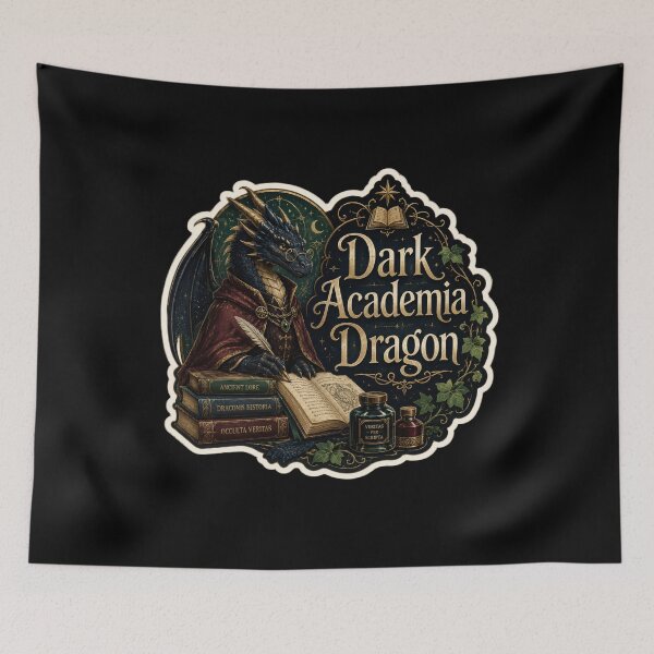 Item preview, Dark Academia Dragon Scholar Sticker  designed and sold by Sketchlegacy.