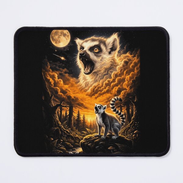 Item preview, Vibrant Lemur Howling At Moon Night Forest Art designed and sold by d247.