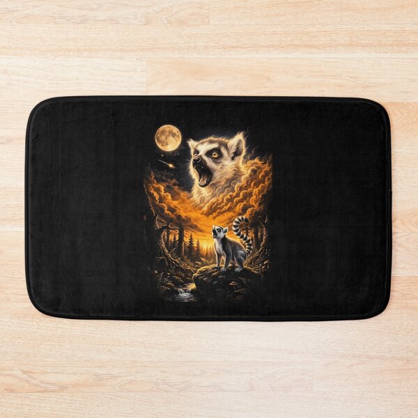 Item preview, Vibrant Lemur Howling At Moon Night Forest  Art designed and sold by d247.