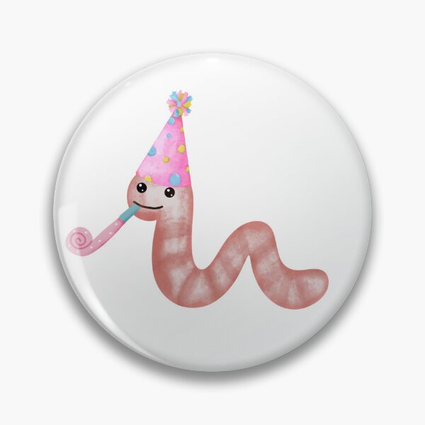 Item preview, party birthday worm sticker designed and sold by ohsocharming.