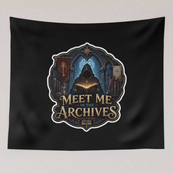Item preview, Meet Me in the Archives Dark Academia Sticker  designed and sold by Sketchlegacy.