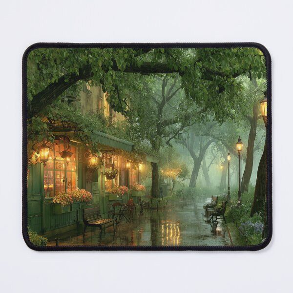 Item preview, Rainy Garden Cafe Cozy Botanical Scene designed and sold by Rtymer.