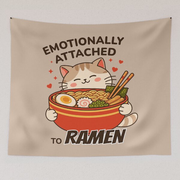Item preview, Cat with Ramen Bowl - Emotionally Attached to Ramen designed and sold by Skryp-art.