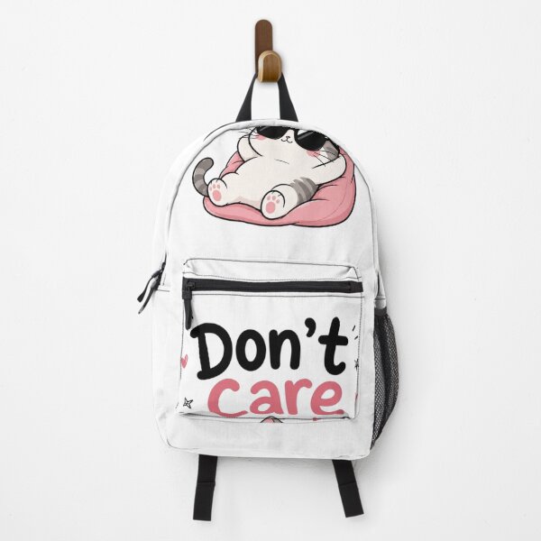 Item preview, Don't Care Cute Cat Funny Quote Kawaii Aesthetic Minimalist White Background Sticker designed and sold by Sanika arts .