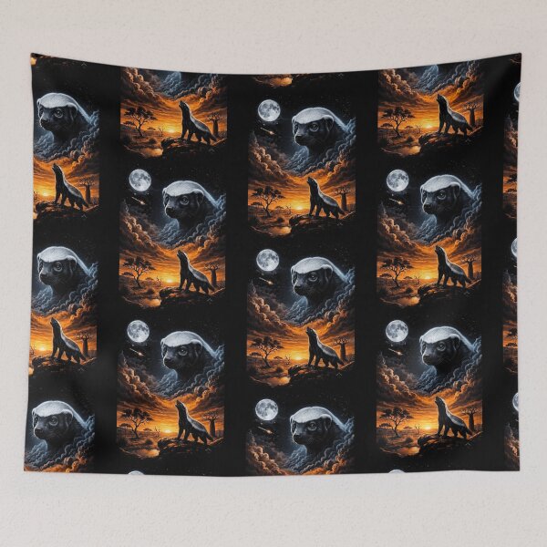 Item preview, Honey Badger Howling At Moon Savanna Animal designed and sold by d247.