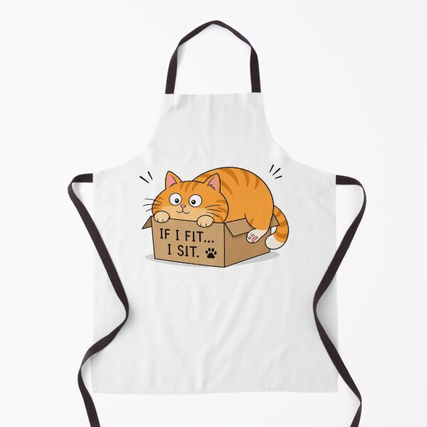 Item preview, If I Fit I Sit Funny Chubby Orange Cat in Cardboard Box Cartoon designed and sold by Kladhadredo.