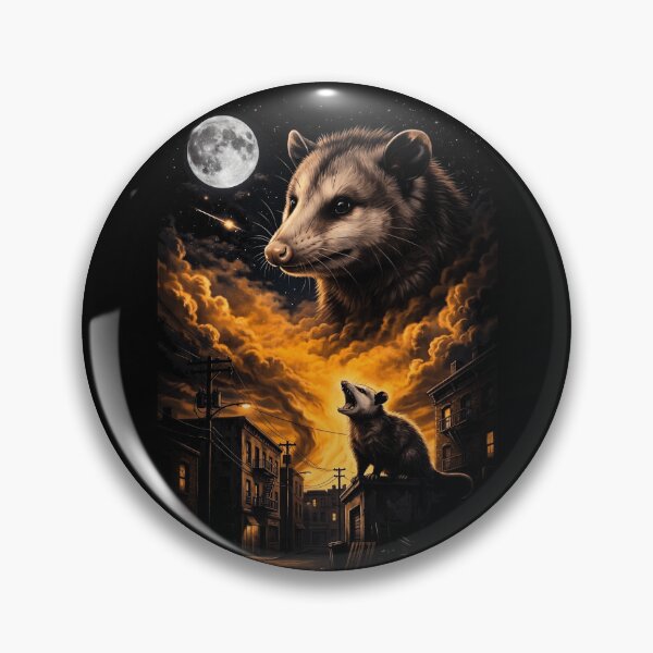 Item preview, Dramatic Opossum Howling At Moon Alley Urban Night designed and sold by d247.