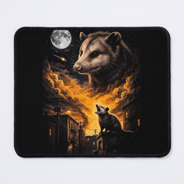 Item preview, Dramatic Opossum Howling At Moon Alley Urban Night designed and sold by d247.