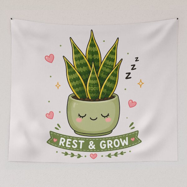 Item preview, Sleepy Snake Plant – Rest & Grow | Cute Kawaii Houseplant designed and sold by Peace-of-mind.