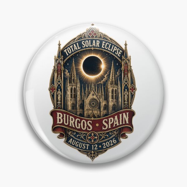 Item preview, Total Solar Eclipse Burgos Spain 2026 August 12 Gothic Vintage Event Design designed and sold by Print Loft.