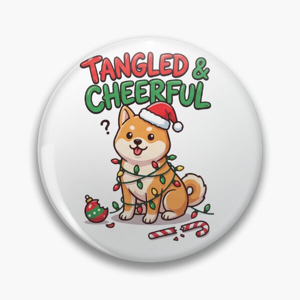 Item preview, Tangled & Cheerful Funny Christmas Shiba Inu Dog Design designed and sold by mackartist.