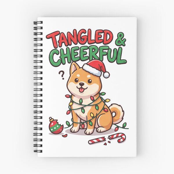 Item preview, Tangled & Cheerful Funny Christmas Shiba Inu Dog Design designed and sold by mackartist.