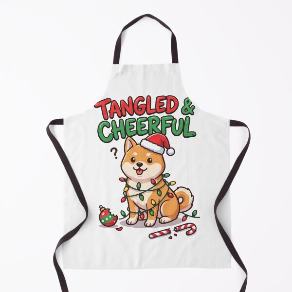 Item preview, Tangled & Cheerful Funny Christmas Shiba Inu Dog Design designed and sold by mackartist.