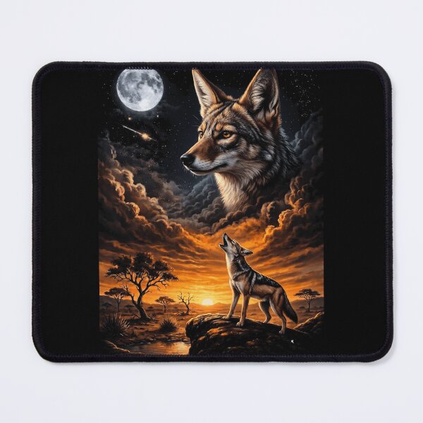 Item preview, Coyote Howling At Moon Sunset Wilderness designed and sold by d247.