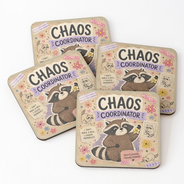 Item preview, Chaos Coordinator Raccoon | Funny Trash Panda Scrapbook Vintage Cute Animal Cartoon Gift designed and sold by HOUSE OF TIST.