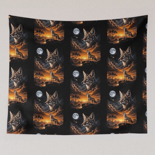 Item preview, Coyote Howling At Moon Sunset Wilderness designed and sold by d247.