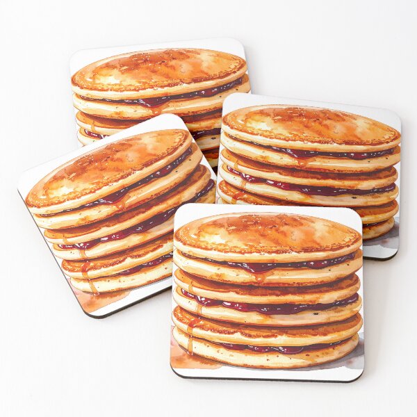 Item preview, Japanese Dorayaki Pancakes Watercolor Illustration designed and sold by BetweenForms.