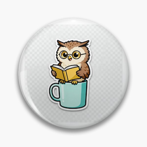 Item preview, Cute Owl with Glasses Reading a Book on a Coffee Mug designed and sold by OksArtStudio.