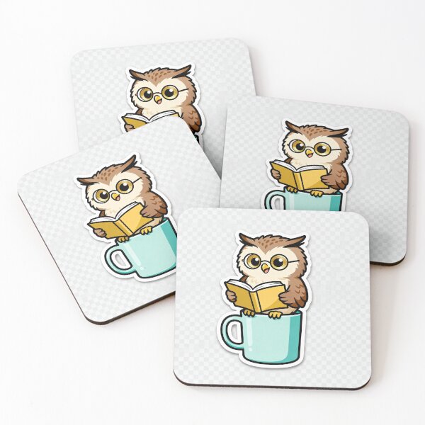 Item preview, Cute Owl with Glasses Reading a Book on a Coffee Mug designed and sold by OksArtStudio.
