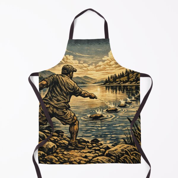 Item preview, T-Shirt - Poster - Golden Skips Across the Lake designed and sold by ForeverPrintsOK.