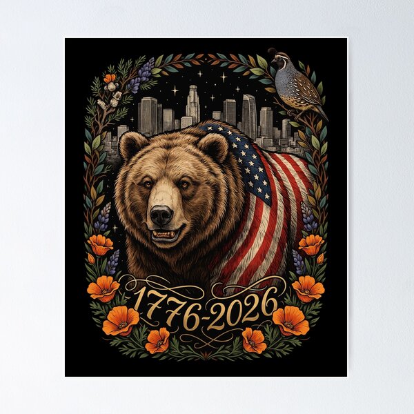 Item preview, American Grizzly Bear Patriotic USA Wildlife Design Flag Nature Shirt v4 designed and sold by DarylWelsh2024.