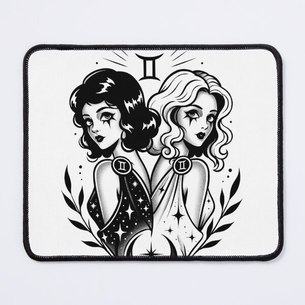 Item preview, Gemini Zodiac Sign – Gothic Astrology Tattoo designed and sold by feedmykraken.