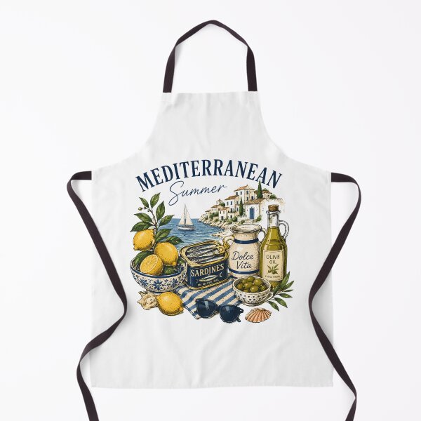 Item preview, Mediterranean Summer Dolce Vita Sardines Olive Oil Lemon Coastal Italian Art designed and sold by Artycom.