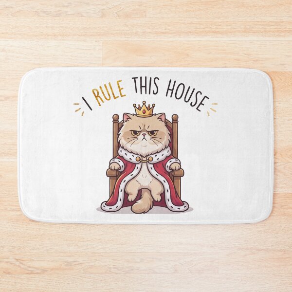 Item preview, I Rule This House Grumpy King Cat Funny Pet Quote designed and sold by mackartist.