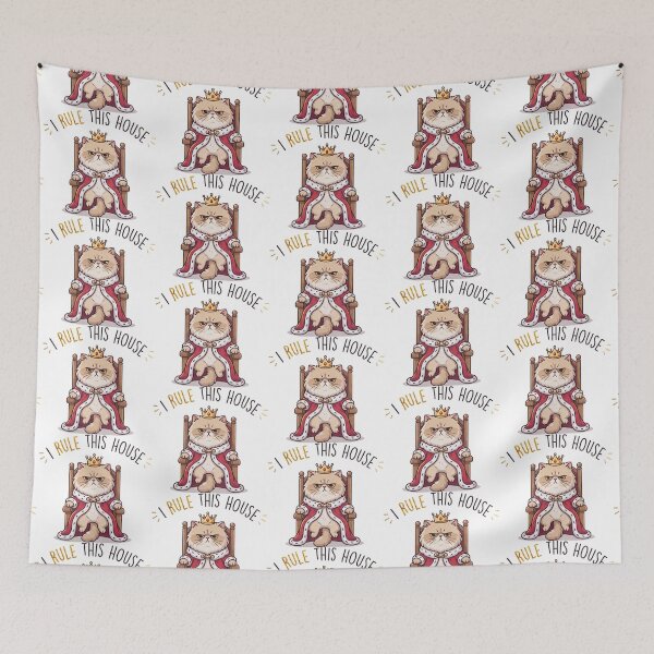 Item preview, I Rule This House Grumpy King Cat Funny Pet Quote designed and sold by mackartist.