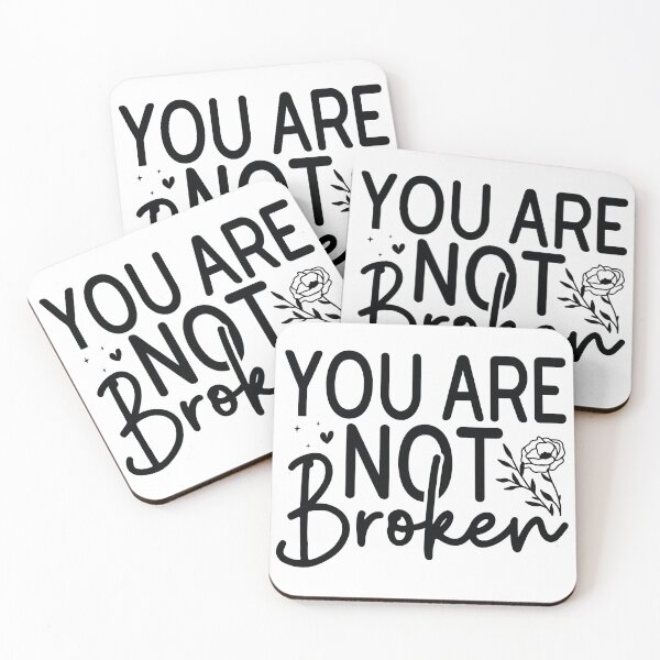 Item preview, You Are Not Broken - Mental Health Quotes Retro Vintage Aesthetic Cute Self Care Therapy Support Gift designed and sold by FuzionRaptor.