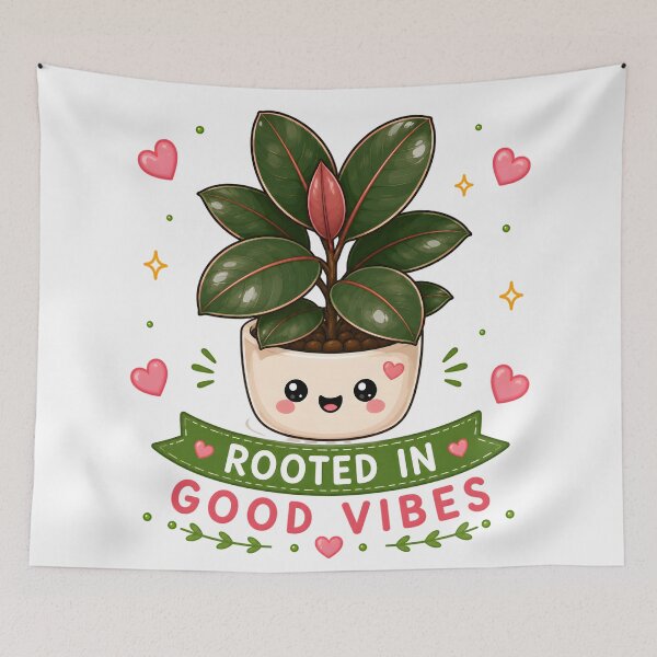Item preview, Rubber Plant – Rooted in Good Vibes | Cute Botanical Art designed and sold by Peace-of-mind.